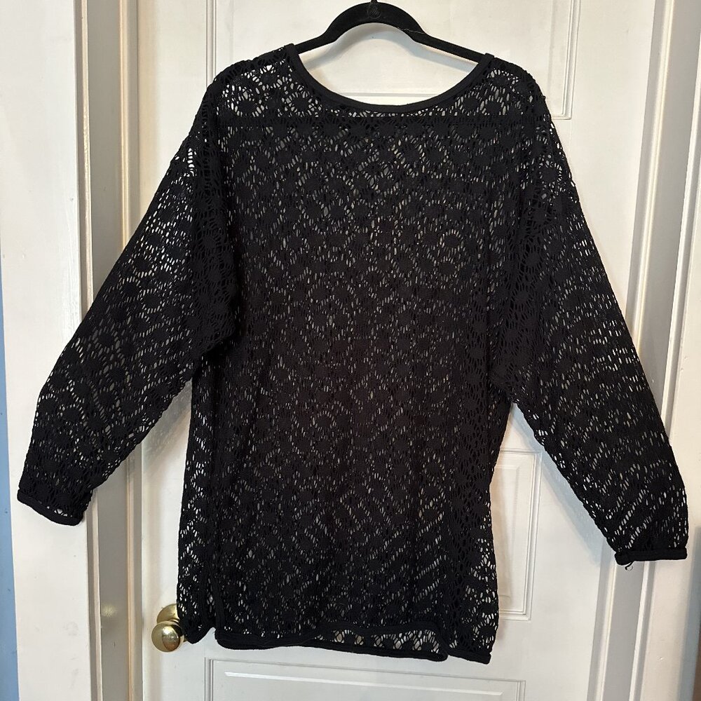 Black Crochet MCII Tunic or Coverup Perfect Condition  Large